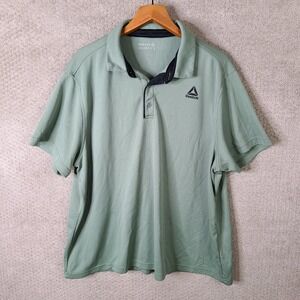 Reebok Shirt Mens 3XL Green Polo Athletic Training Golf Short Sleeve Crossfit‎